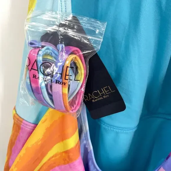 NEW RACHEL Rachel Roy One Piece Swim Suit Swimwear XL Rainbow Halter Wrap - Picture 8 of 10